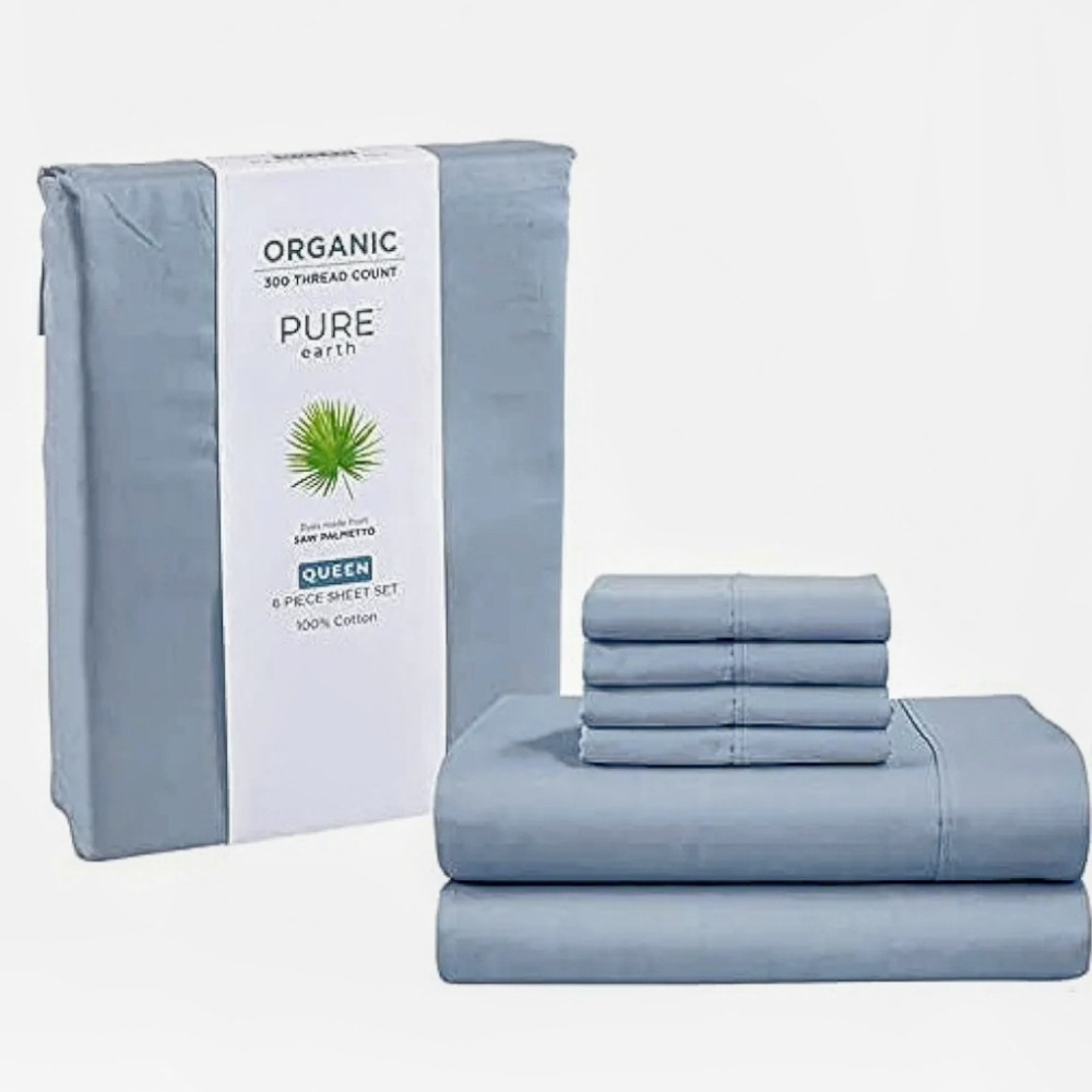 Organic Pure Earth 300 Count Thread King Sheet Set
